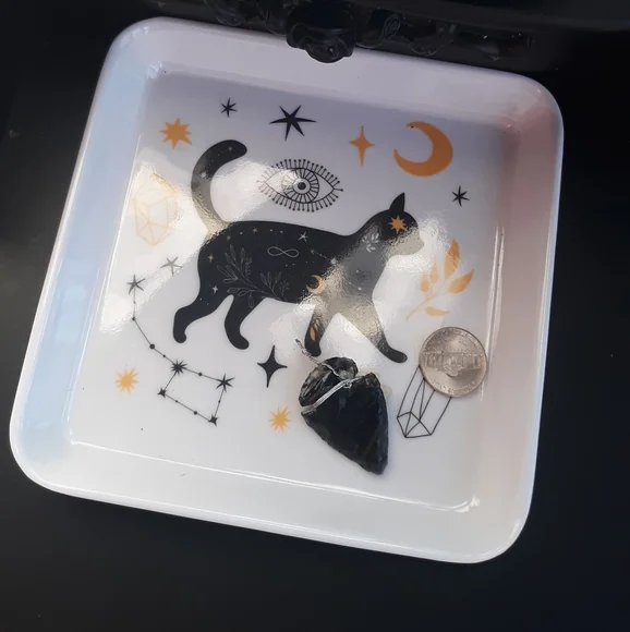 💥Obsidian vintage arrowhead prepped for jewelry! Big and beautiful! - Picture 4 of 6